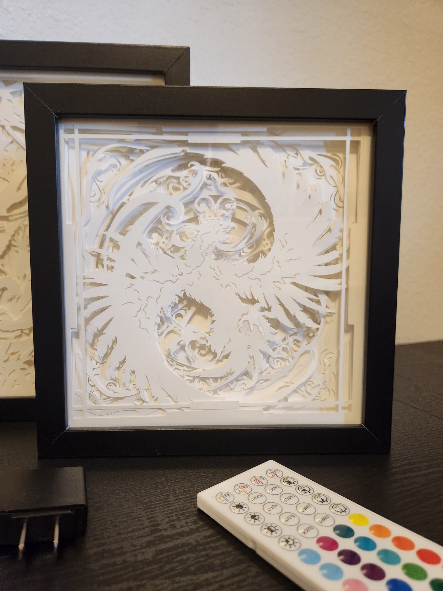 Phoenix Rising Lighted Shadow box