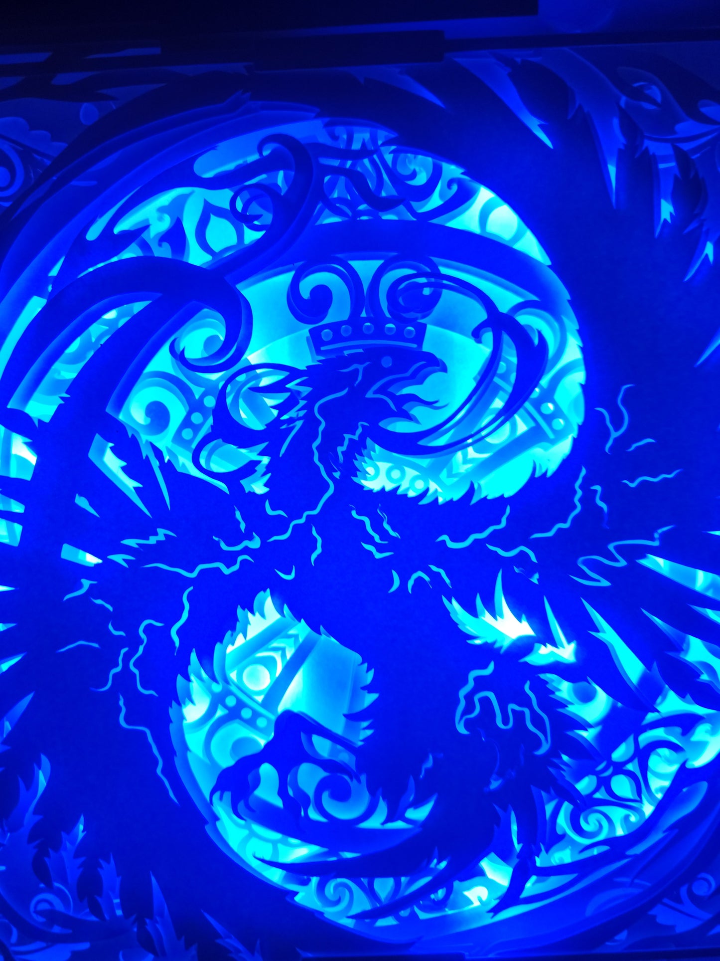 Phoenix Rising Lighted Shadow box