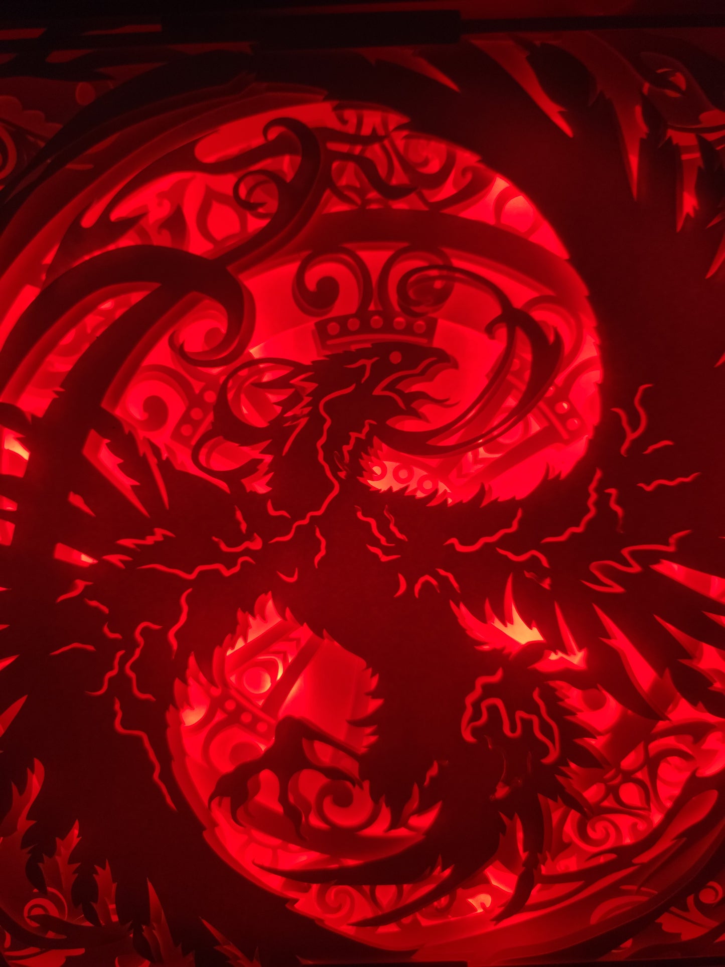 Phoenix Rising Lighted Shadow box