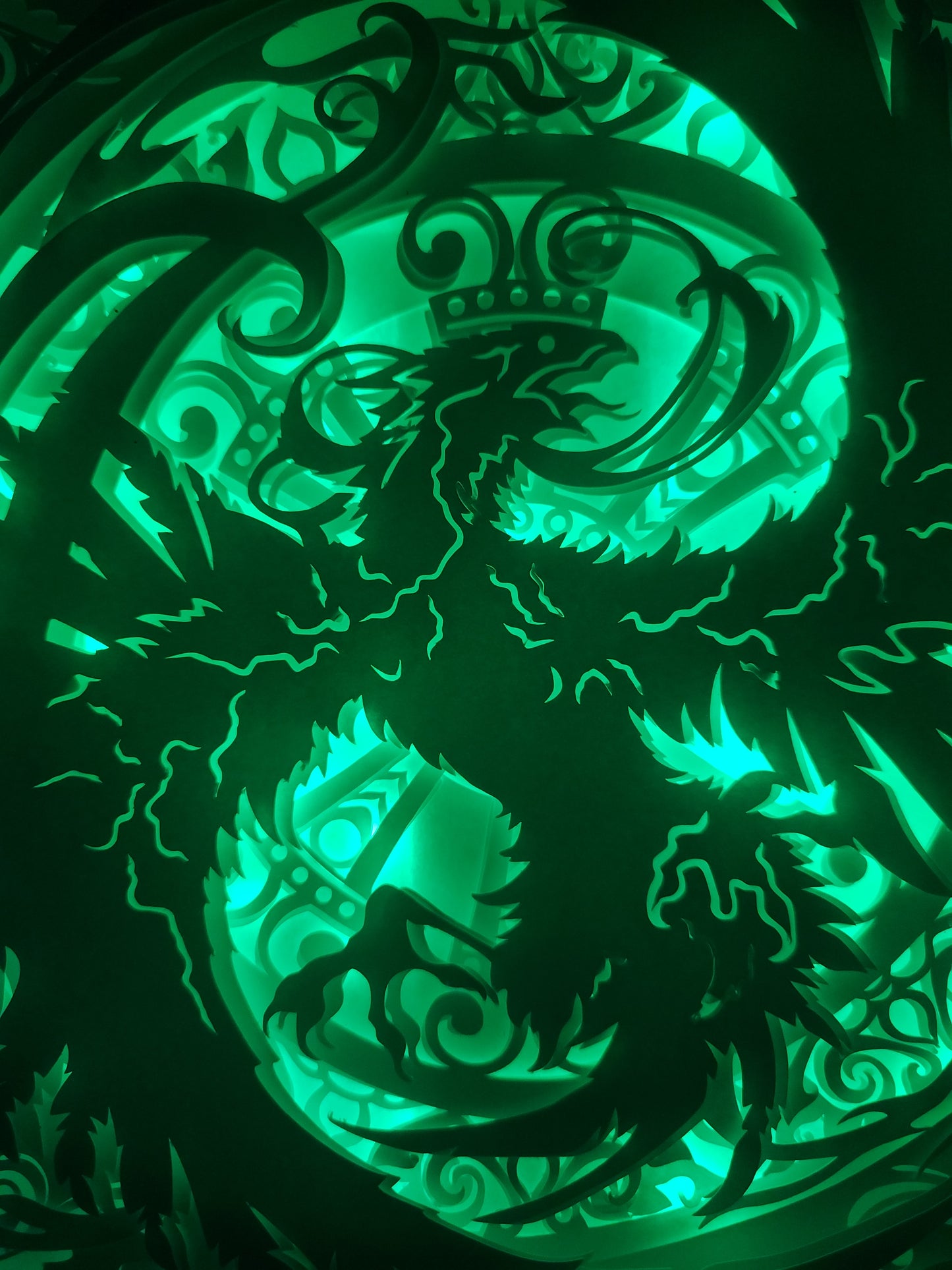 Phoenix Rising Lighted Shadow box